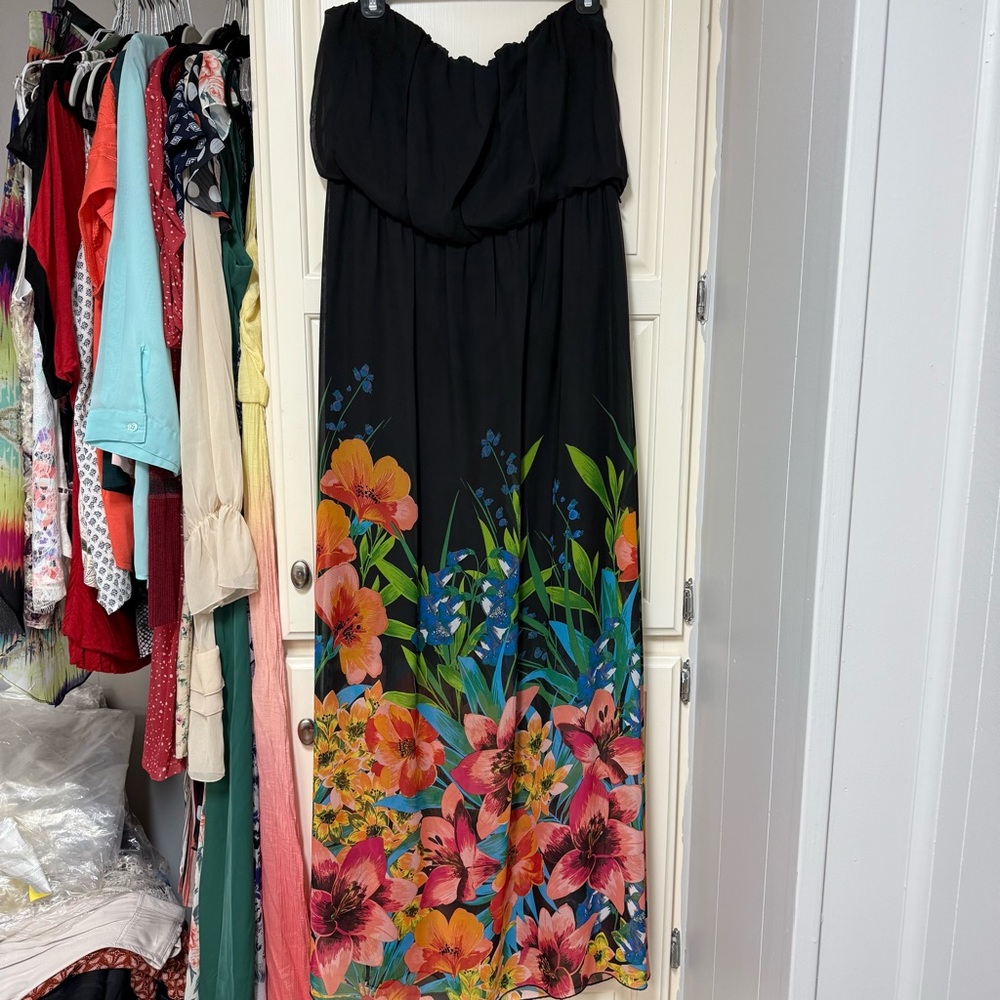 Maurice’s Floral Strapless Maxi Dress